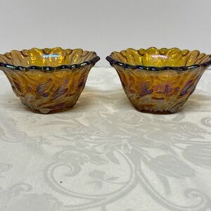 Gold Glass Art Bowls with Iridescent Finish